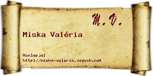 Miska Valéria névjegykártya