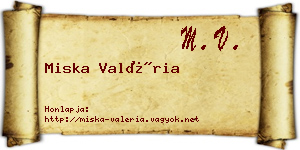 Miska Valéria névjegykártya